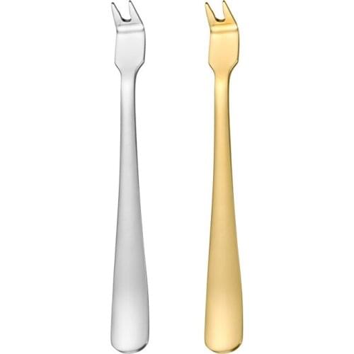 1pc Mini Barbecue Fork Stainless Steel Meat Fork Dinner Fruit Dessert Long Cutlery Forks Bbq Meat Fork Kitchen Accessories Tools