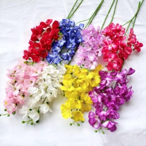 10pcs Artificial Freesia Orchid Flower 21 Heads Faux Common Freesia Branches for Wedding Party Artificial Decorative Flowers