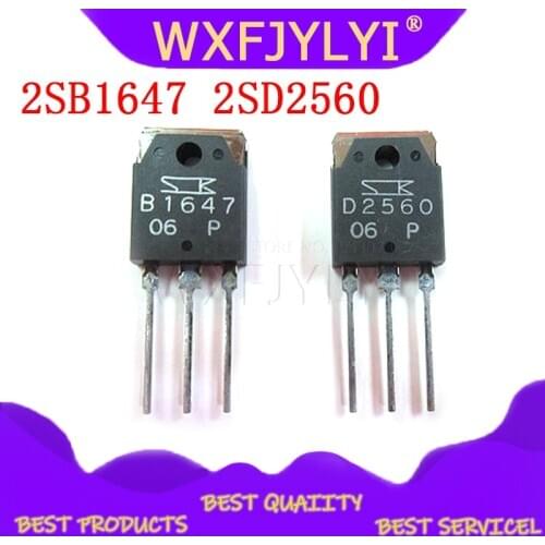 2PCS (1PCS=B1647 1PCS=D2560) 2SB1647 2SD2560 TO-3P integrated circuit