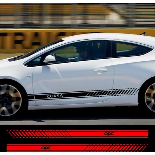 2 pcs Car Door Side Sticker For OPEL OPC CORSA Auto Sport Styling Decal Vinyl Film Automobile Car Tuning Accessorie car sticker