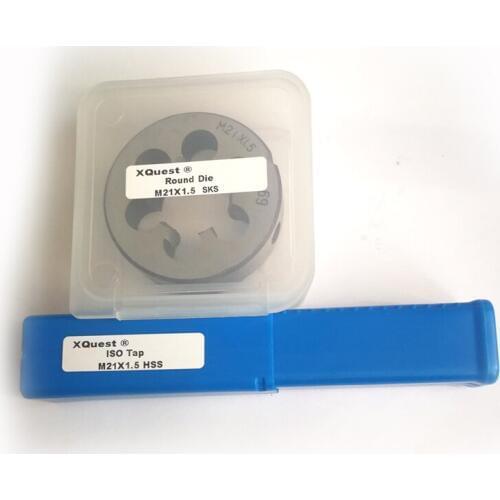 2pcs Metric thread Straight Flute Tap and Die set M21 Machine screw thread plug taps round dies cutting tools M21X1.5 M21X1