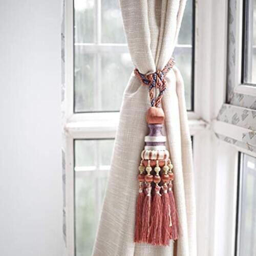 2 Pcs/Pair Luxury Home Decoration Curtain Clips Accessories Hanging Belt Ball Curtain Strap Tassel Tieback Buckle New