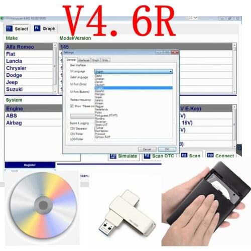 2021 Hot Sale MultiEcuScan v4.6R FULL Registered NEW MultiEcuScan v4.6R CD USB Flash Disk free shipping
