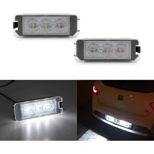 2x Fits For VW Golf 4 5 6 7 Passat B6 B7 For Porsche 911 Carrera Boxster Cayman For Skoda Seat SMD Led License Plate Lights