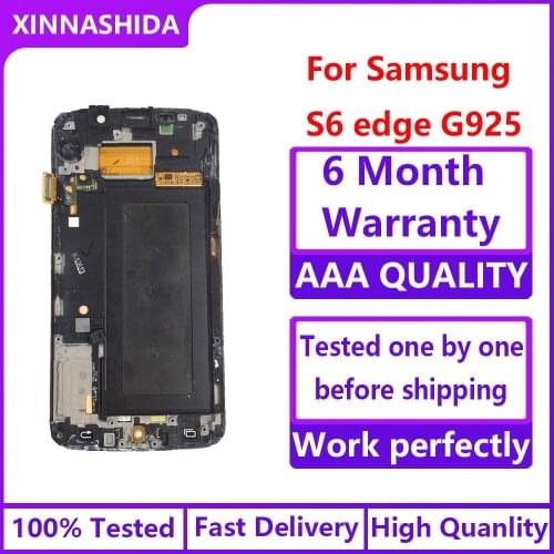 5.1'' SUPER AMOLED Display for SAMSUNG Galaxy S6 edge LCD Frame G925 G925I G925F Touch Screen Digitizer Service pack