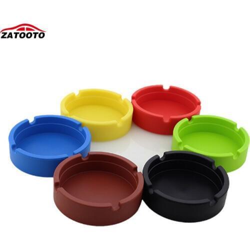 5 pcs / Lot Silicone Round Ashtray Eco-Friendly Heat-resistant Car Ashtray Multipurpose Smoke Accessories 83MM * 23MM