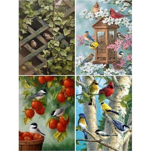 5D DIY Diamond Painting Birds Cross Stitch Diamond Embroidery Animals Mosaic Rhinestone Full Drill Home Decoration Handmade Gift