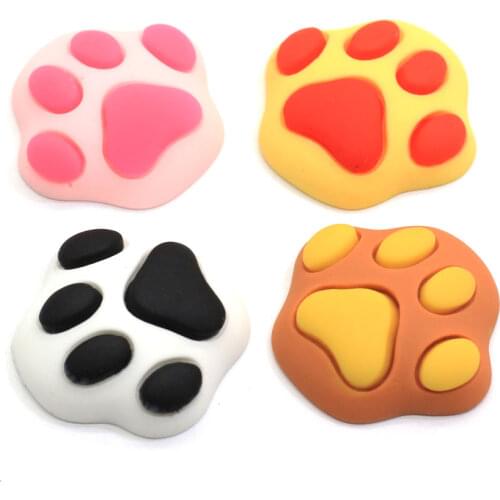 Bulk Resin Large Glittery Dog Paw Cabochons Kawaii Flatback Resin Hair Bow Center Crafts Making Supplier