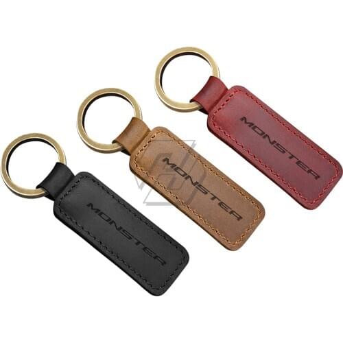 Motorcycle Keychain Cowhide Key Ring Case for Ducati 696 796 795 821 400 Monster Key