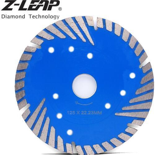 Z-LEAP 5inch 125mm Diamond Turbo Saw Blade Slant Protection Teeth Diamond Disc Cutting Wheel For Stone Concrete Tile Drywall