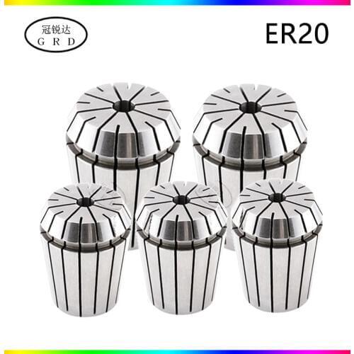 ER20 collet range 1mm 2mm 3mm 4mm 5mm 6mm 7mm 8mm 9mm 10mm 12mm 13mm 3.175mm 12.7mm 3/8 1/2 er20 chuck for cnc lathe tool holder