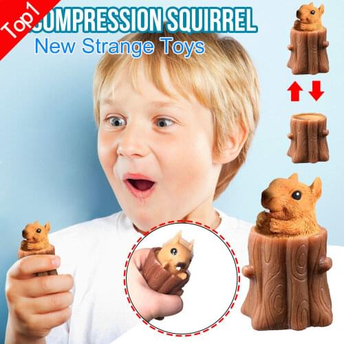 Wonderlife Pen holder Flying squirrel cup evil squirrel cup decompression pinching music telescopic toy stump pinching squirrel