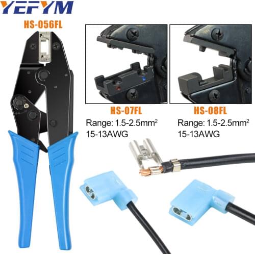 COLORS HS-056FL for flag type receptacles 4.8,6.3 insulated terminals 0.5-2.5mm2 20-13AWG crimping pliers connectors brand tools