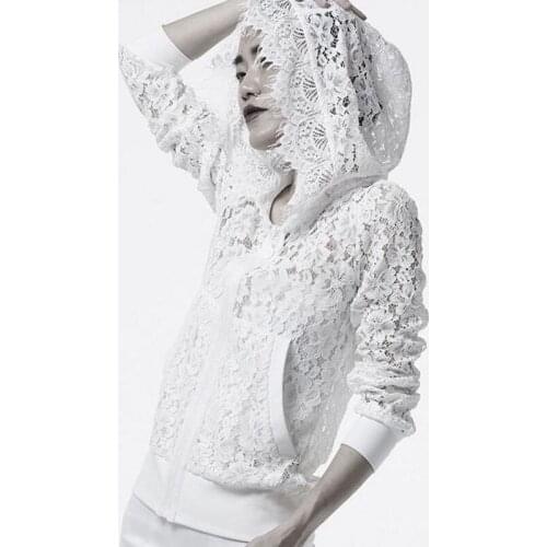 Hirigin Lace Blouses Shirts Sexy Club Female Acrylic Shirts Hooded Summer Fashon Tops Lace Sexy Regular Fashon Top