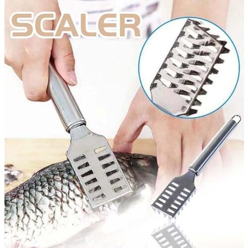 Kitchen accessorie Stainless Fish Scales Scraping Graters Fast Remove Fish Cleaning Peeler Scraper Fish bone tweezers tool gadge