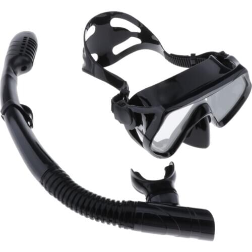 Scuba Diving Snorkeling Kit Dive Mask & Dry Snorkel & Drawstring Mesh Bag