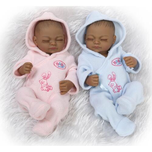 11" Mini Baby-Reborn Dolls Full Silicone Body Reborn Babies Children Bath Toys Bonecas Brinquedo Menina Bebe Doll