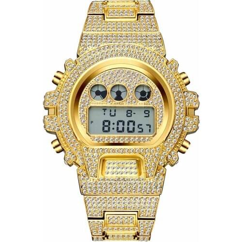 MISSFOX Multi-function G Style Shock Digital Mens Watches Top Luxury Brand LED 18K Gold Watch Men Hip Hop Male Iced Out Watches