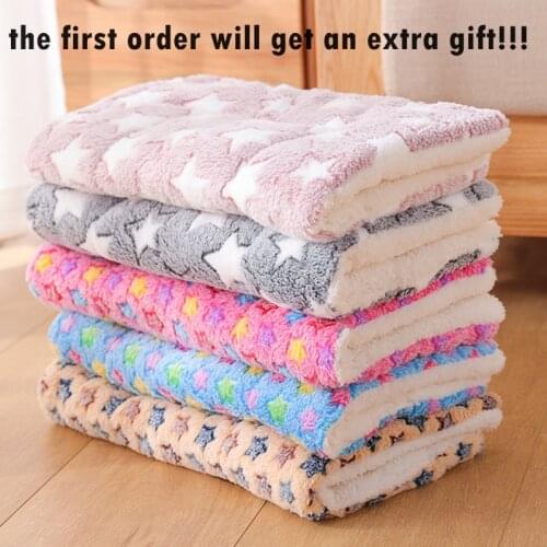 Soft Pet Mat dog Bed Winter Thicken Warm Cat Dog Blanket Double Sides Puppy Sleeping Cover Towel Cushion Cartoon Kennels For Pet
