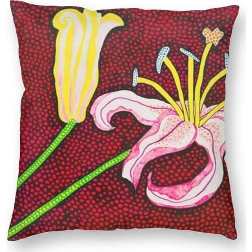 Ready To Blossom In The Morning Cushion Cover Sofa Home Decor Yayoi Kusama Polka Dots Painting Square Throw Pillow Case 45x45cm