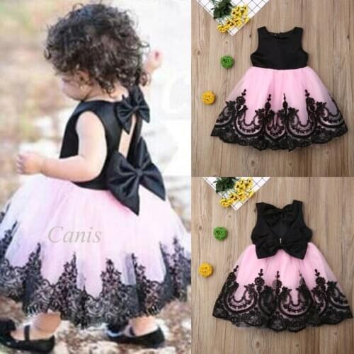 Toddler Baby Girls Dress Lace Sleeveless Party Tutu Sundress Princess Party Wedding Bridesmaid Tulle Gown Dresses