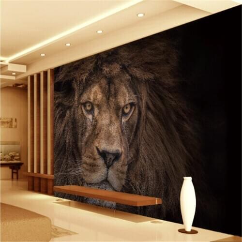 Milofi custom 3D photo wall painting wallpaper wall covering HD mighty wild animal lion background wall decorative painting