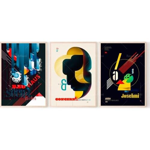 Expo Bauhaus poster art Bauhaus printmaking Bauhaus design movement, exhibition art Bauhaus style typography Affiche, simple dec