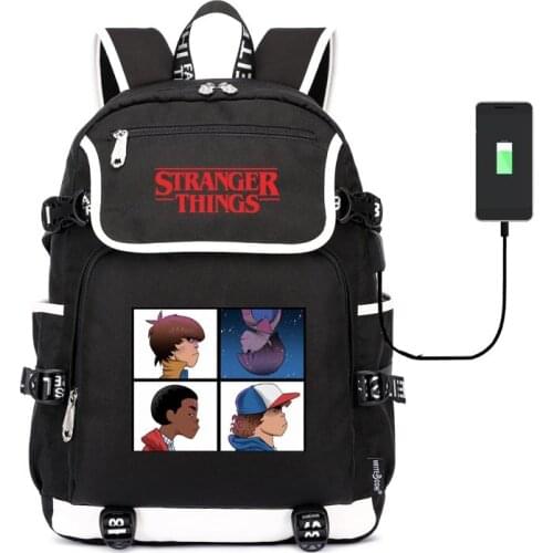 15.6 inch laptop backpack Stranger Things Designer for Women Men School Bag Female Male Travel Mochila