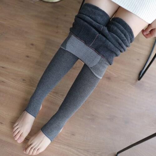 SVOKOR Cashmere Warm Leggings Thicken Women Leggings Winter Striped Knitted Leggings Keep Warm Winter Pants Cotton