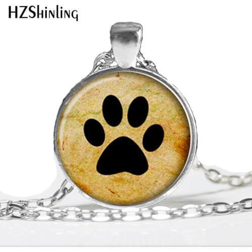 DOG LOVER NECKLACE Dog Paw Pendant Paw Print Jewelry Gift for Dog Lover Gift Art photo Jewelry HZ1