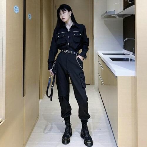 Spring and Autumn Two Piece Set Women Clothing 2021 Safari Style Street Womens Trouser Suits Female Fashionable Overalls Loose