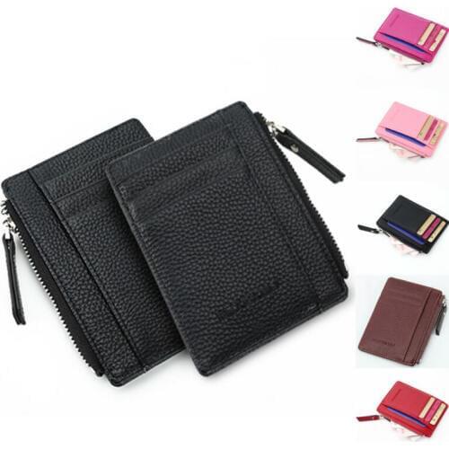 Womans Mini ID Holders Leather Wallet Women Men Card Holder Coin Purse Portable Bag Gift Holders