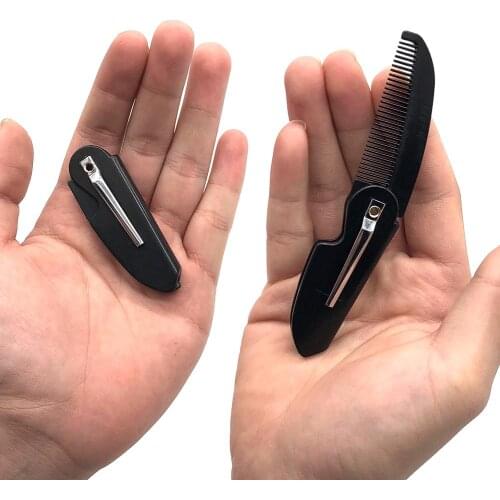 1PC Man Woman Folding Portable Pocket Clip Beard Moustache Convenient Hair Moustache Styling Beard Salon Comb