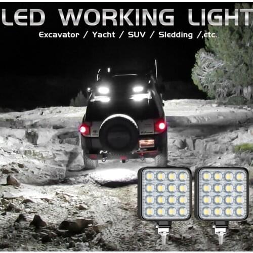 1PC Car LED Work Light 48 W DC 12/ 24 Volts 6000K White Universal Truck Auto Bulbs Car Working Lights Spotlights