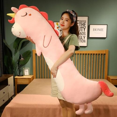 130CM Kawaii Cartoon Animal Dinosaur Unicorn Cat Plush Toys Stuffed Soft Long Sleeping Pillow Dolls Children Girls Birthday Gift
