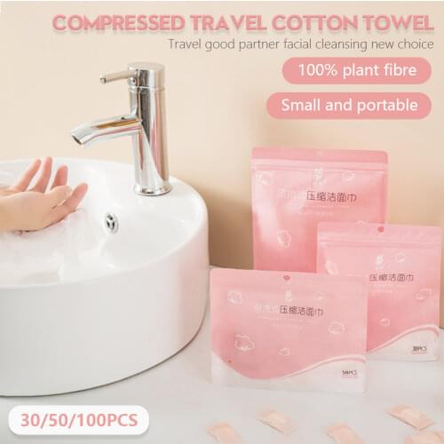 30pcs High Quality Thick Disposable Compressed Towel Thicken Water Wet Wipe Towel for Traveling Expandable Mini Face Care Tissue
