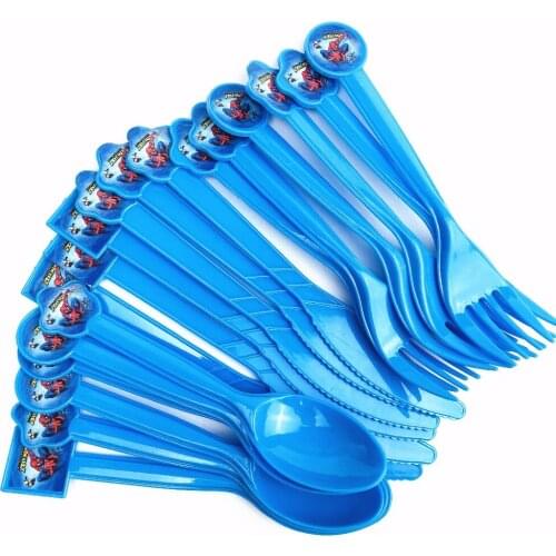 30pcs/set Spiderman Disposable Plastic Knife/Fork/Spoon Party Supplies Kids Birthday Baby Shower Decoration boys favor supplies