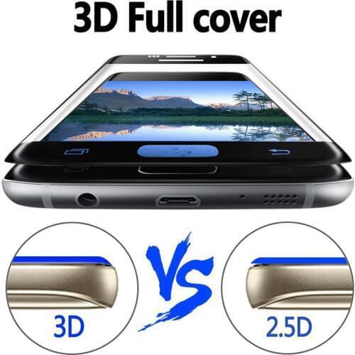3D Glass For Samsung Galaxy S7 Edge S6 S 6 Edge plus Curve Hole Round Shield Protective Film Phone Tempered Glass On S 7 edge