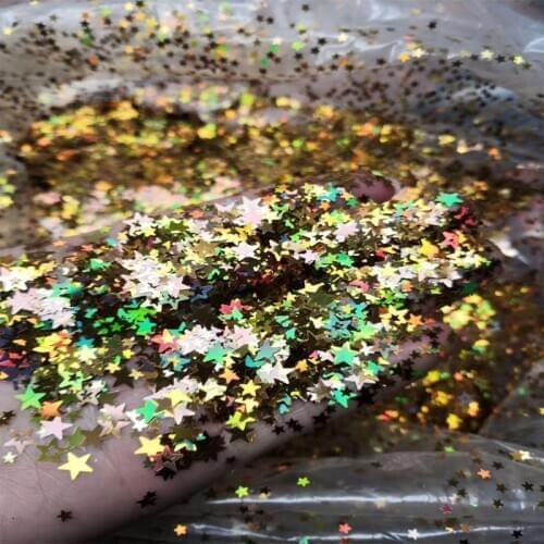 500g Mixed Color Holographic Star Glitter Acrylic Five Star Sequins Sheet Tips Mix Hollow Stars Polish Manicure Kit BZYGJ999