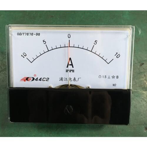 Pointer DC ammeter 44C2 DC -10A to +10A 5A Class 1.5 Accuracy Panel Mounted Analog Ammeter Ampere Meter DC -5A to +5A 100*80mm