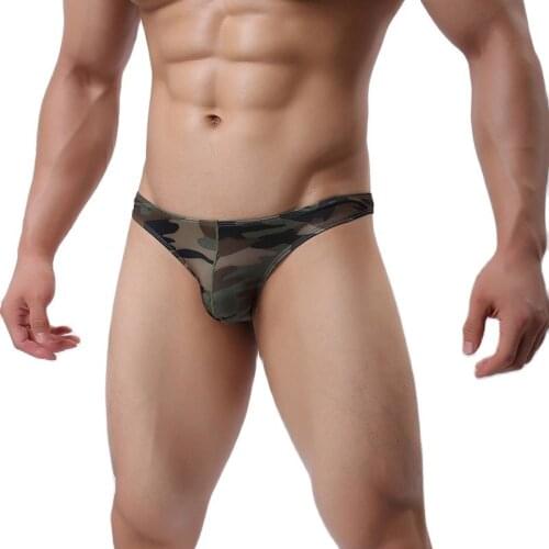 Army Camouflage Low Waist Comfy Breathable Male Man Underwear Underpants Mens Brief Pouch Bulge Underpants Shorts