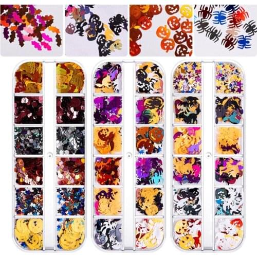 Halloween Glitter Sequins Flakes Resin UV Epoxy Mold Filler Nail Art Decorations DIY Crafts Jewelry Making Filling Accessories