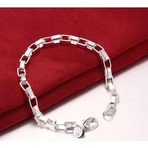 Fashion charm 925 sterling silver Bracelet for man woman 5MM box chain geometry fine Luxury jewelry Wedding party Christmas gift
