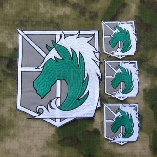 Grey background color design Attack on Titan Military Police Corps Big Back Of The Body Embroidery patch Suit Small
