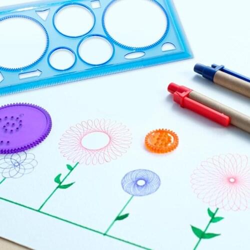 Ruler Drawing Set Toys Multifunction Magic Puzzle Painting Tool Funny Interlocking Gears Early Learning Toys Color Random#38