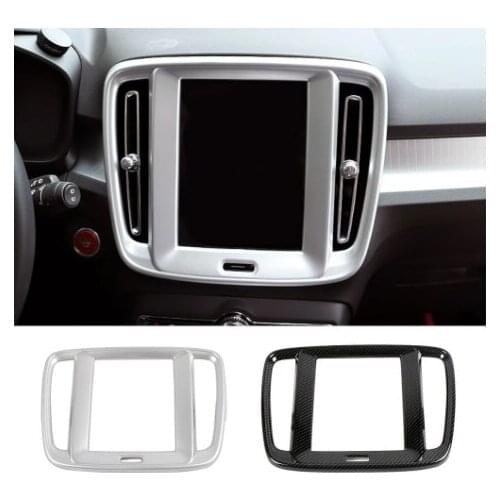 For Volvo XC40 2019 2020 2021 Interior Center Console Navigation GPS Navigator Frame Trim Decoration ABS Silver Sticker Cover