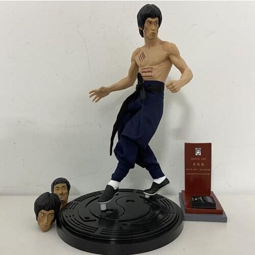 Bruce Lee Figure Toy Dragon Tiger Fighting Three-headed Real Clothes The Return of the Grand Master
