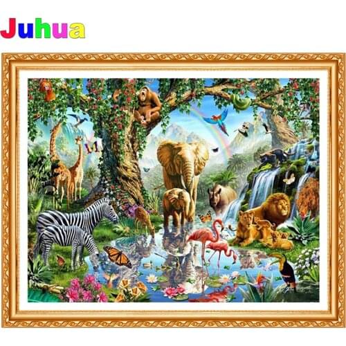 Animal world DIY diamond painting full square/round drill mosaic elephant diamond embroidery home decor drop shipping