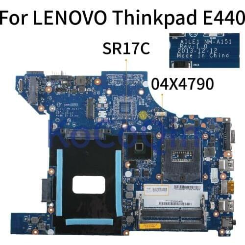 KoCoQin Laptop motherboard For LENOVO Thinkpad Edge 440 E440 Mainboard 04X4790 04X4791 04X4956 04X4955AILE1 NM-A151 SR17C DDR3L