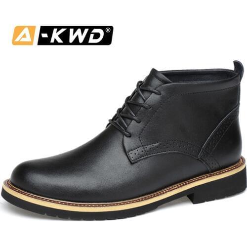 Men Fashion Shoes 2019 Winter Men Shoes Formal Waterproof Boots Men Chaussure Homme Hiver High Top Luxury Mens Dress Shoes 38-48